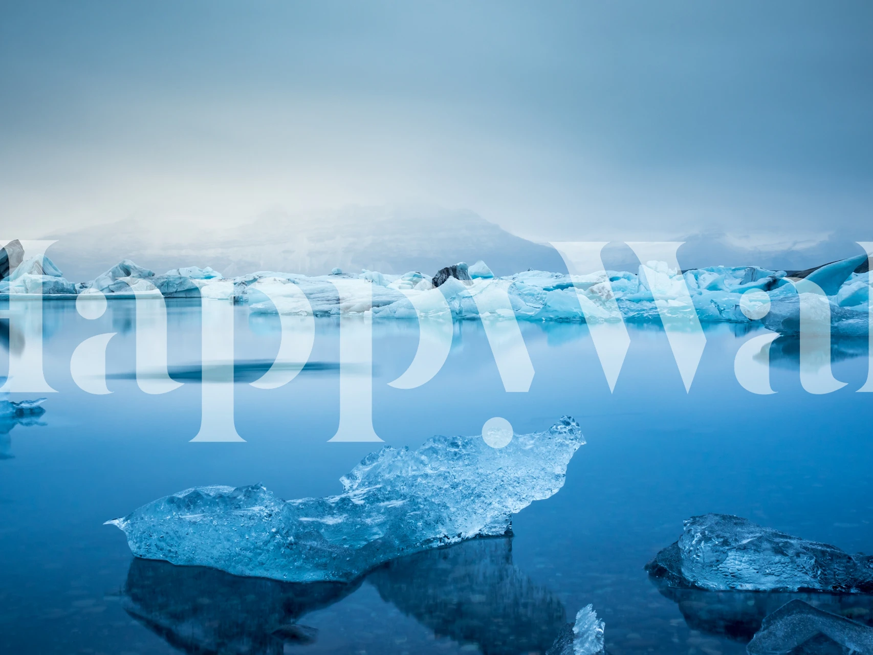 Iceland Glacier Lagoon wallpaper in a room
