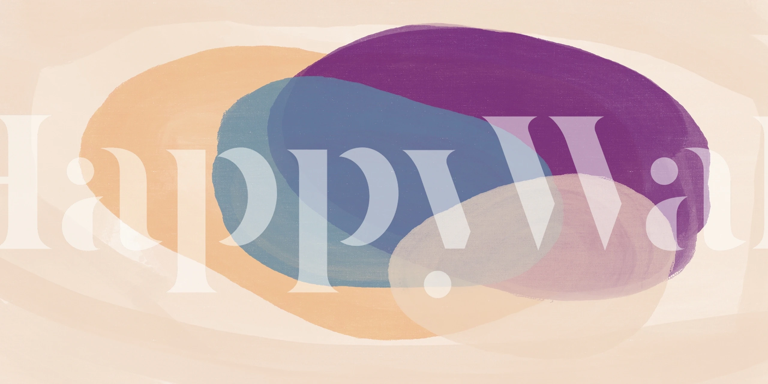 Soft abstract shapes in purple, blue, and peach colors wallpaper