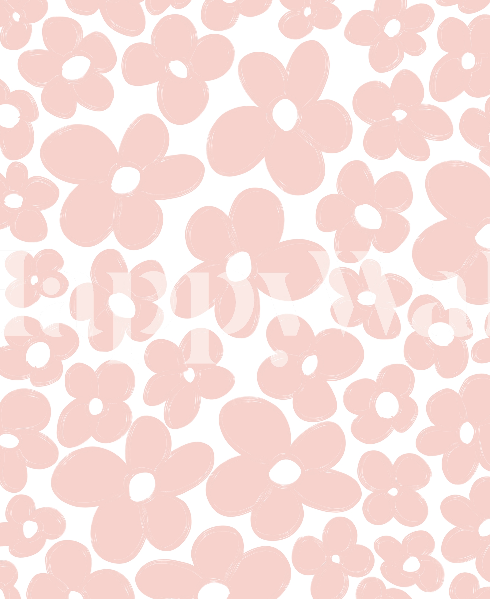 Pink Floral Retro Wallpaper for Bedroom