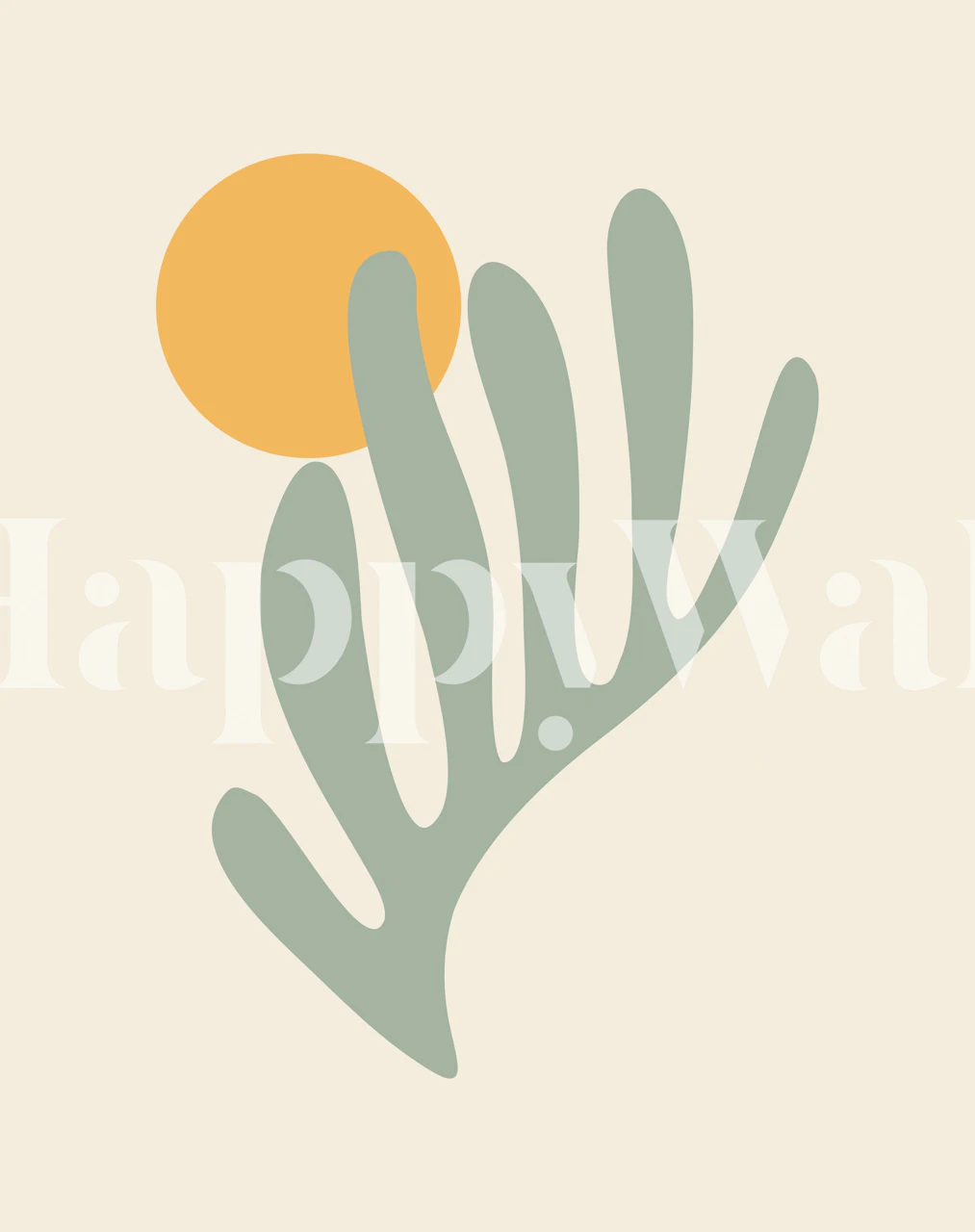 Matisse-Inspired Cut Out Wall Mural featuring abstract shapes in earthy tones