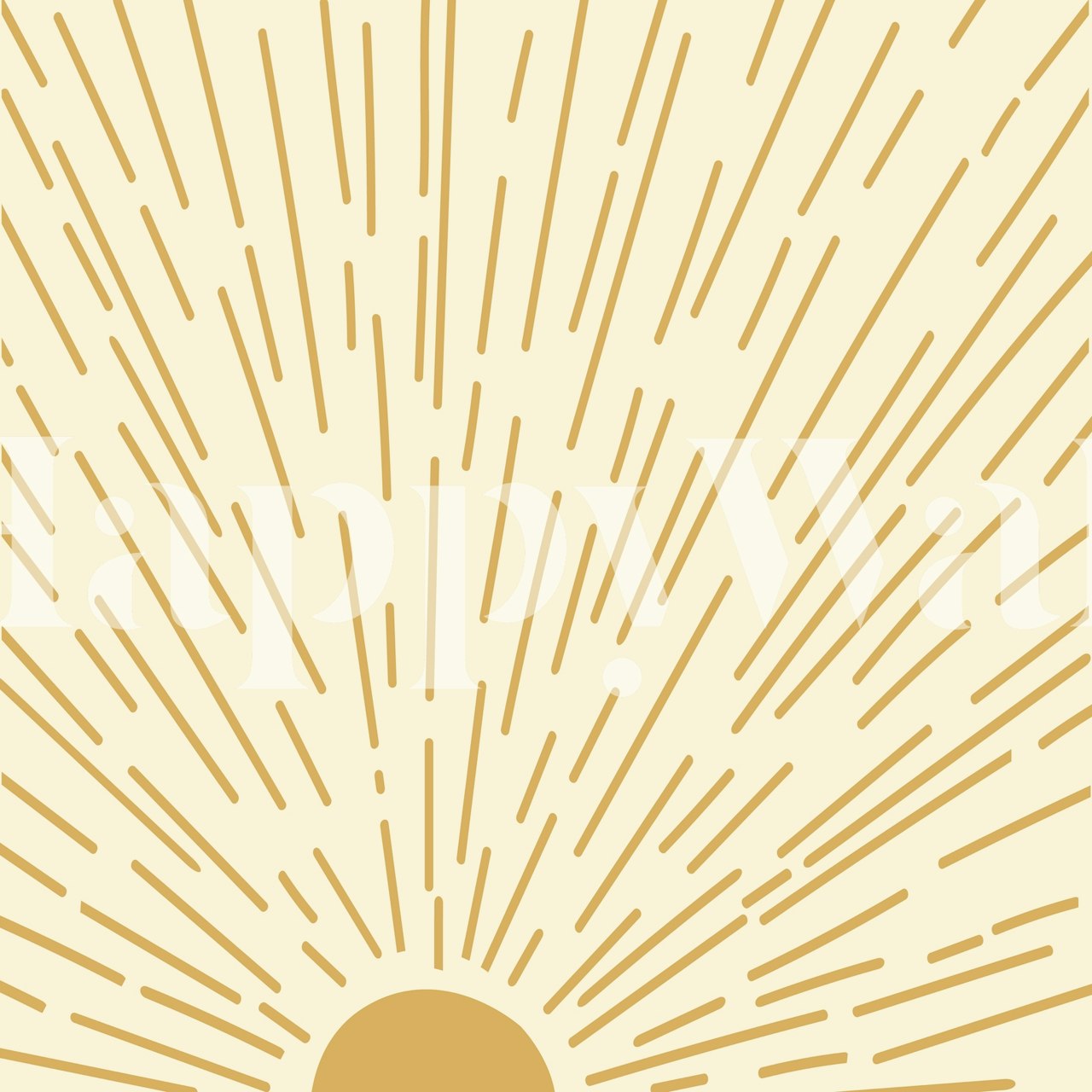Sunburst pattern in yellow and cream colors wallpaper