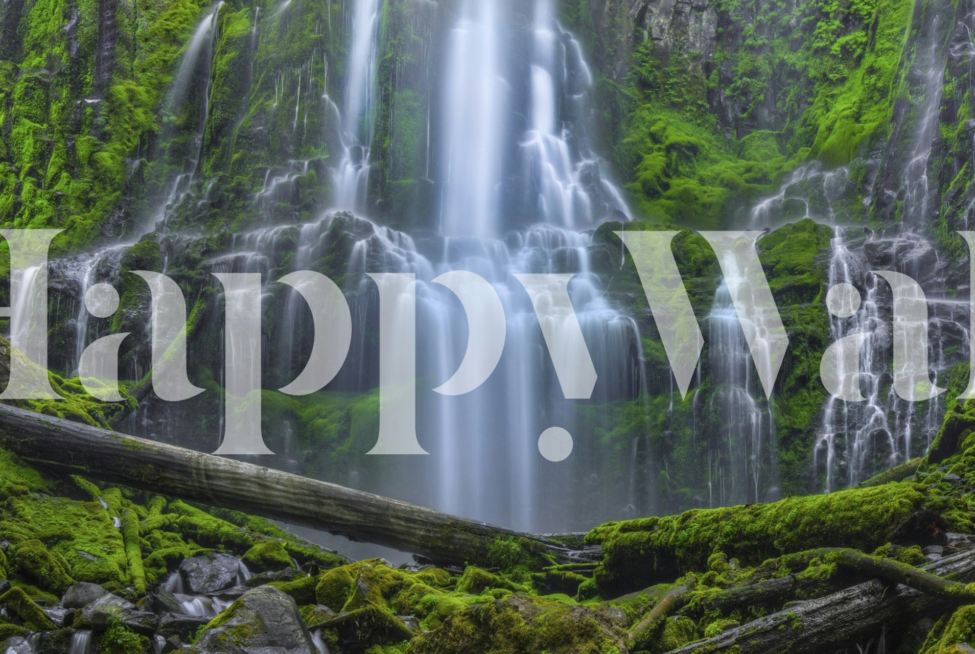 lush green waterfall wall mural