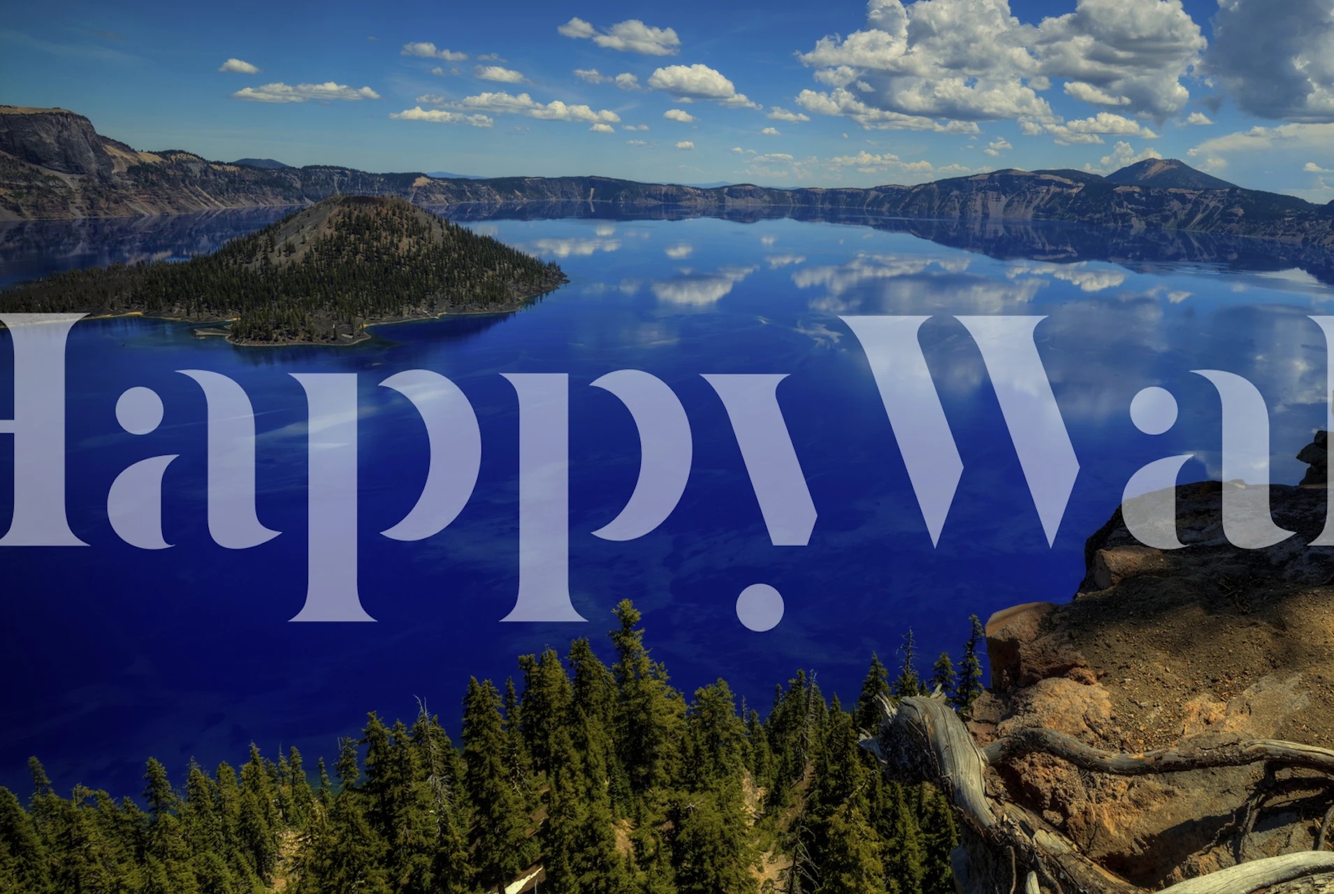 Crater Lake wallpaper in a beautiful room