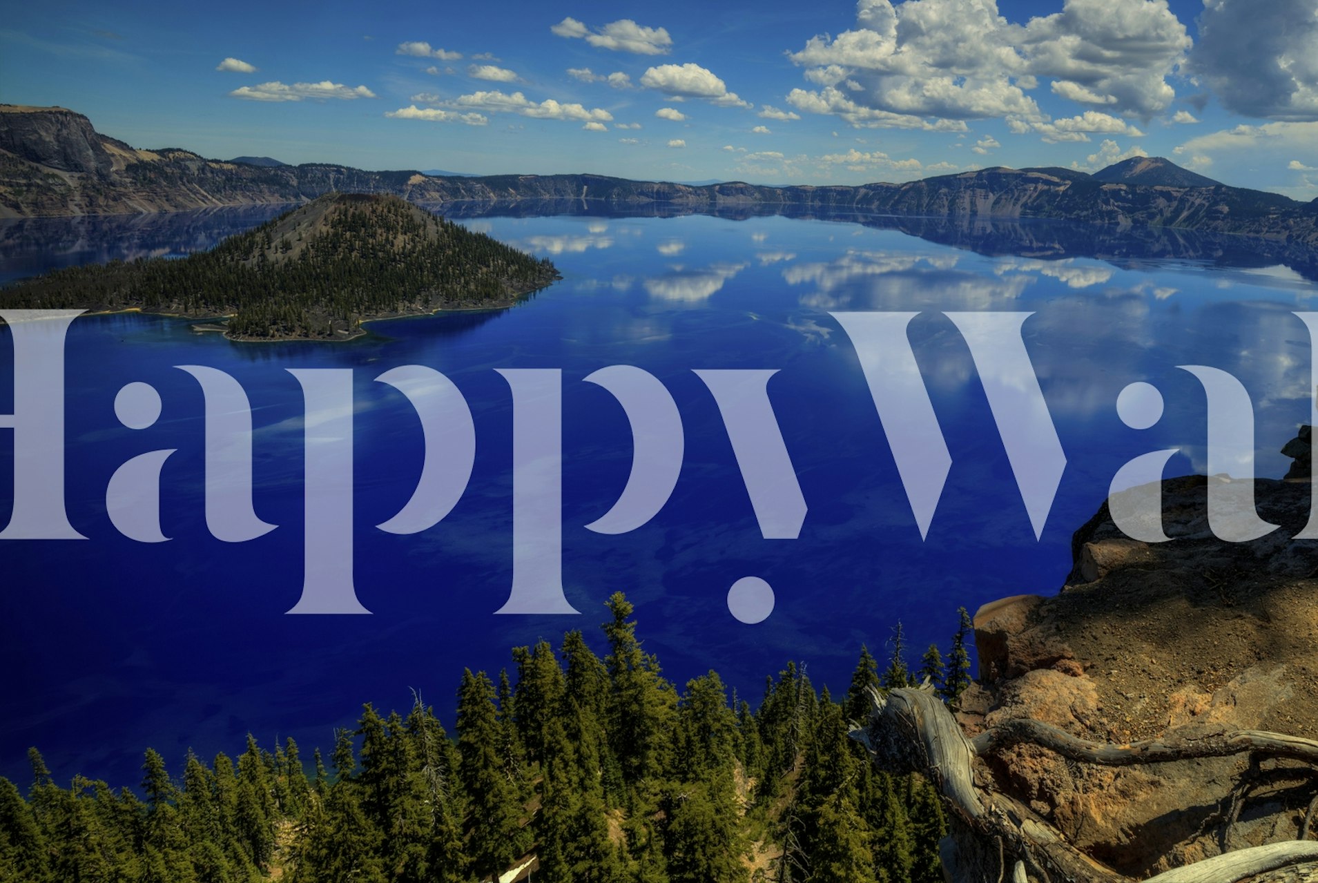 Crater Lake wallpaper in a beautiful room