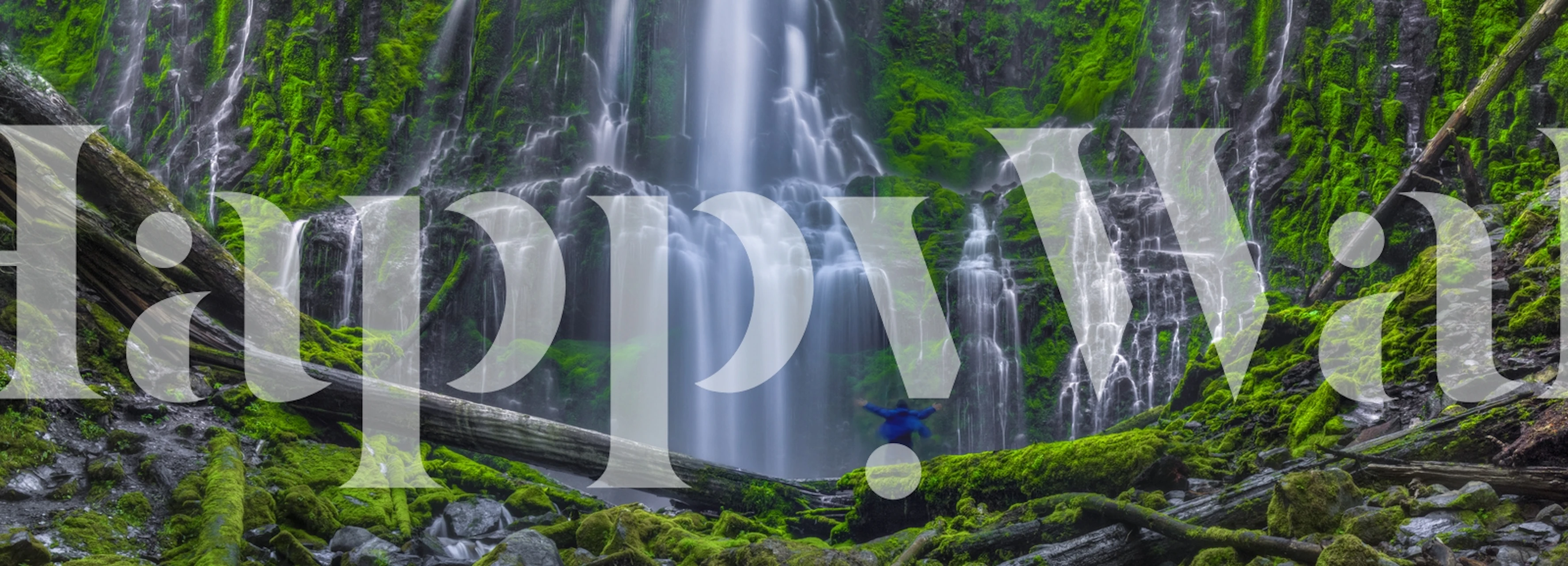 Nature-inspired wallpaper with waterfall and greenery