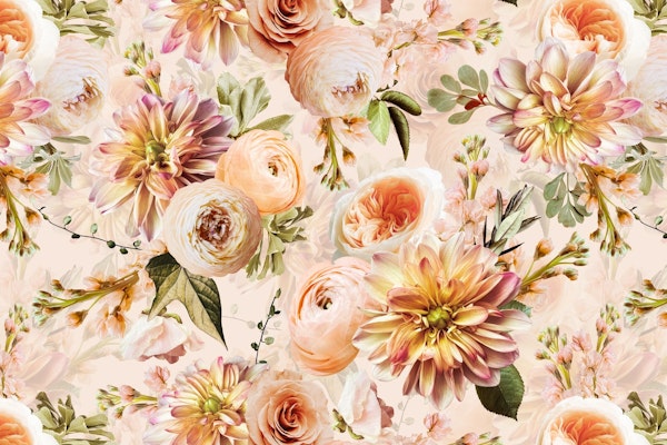 Baroque Lush Peach Fall Garden