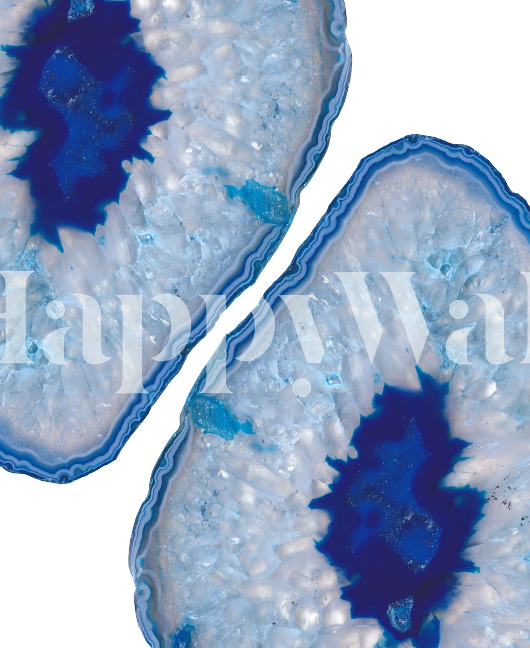 Tapeta Yin Yang Agate Glam 2a z wzorami niebieskiego i białego kamienia agatu.