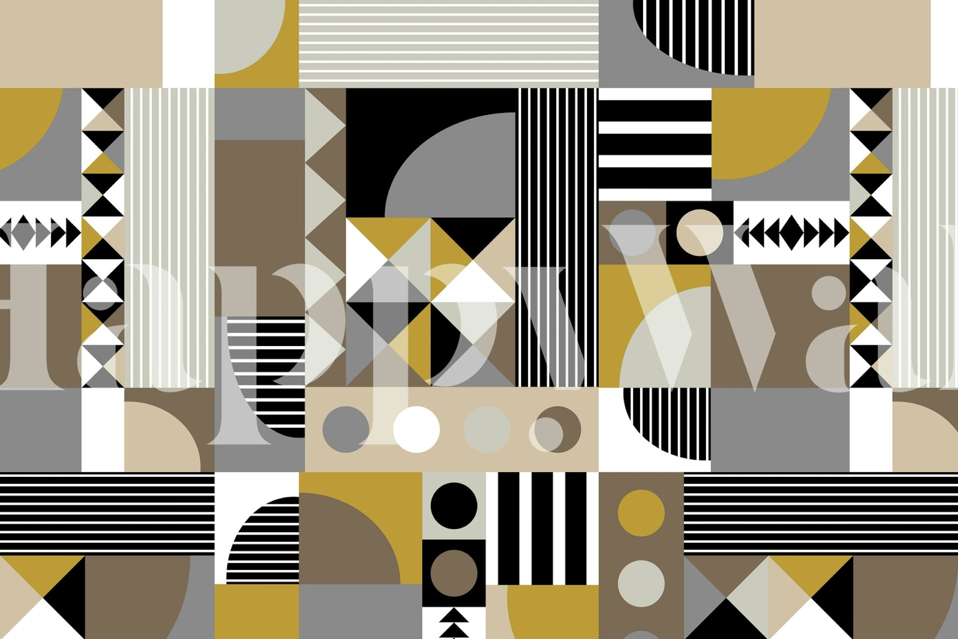 Mustard grey beige wallpaper in a room