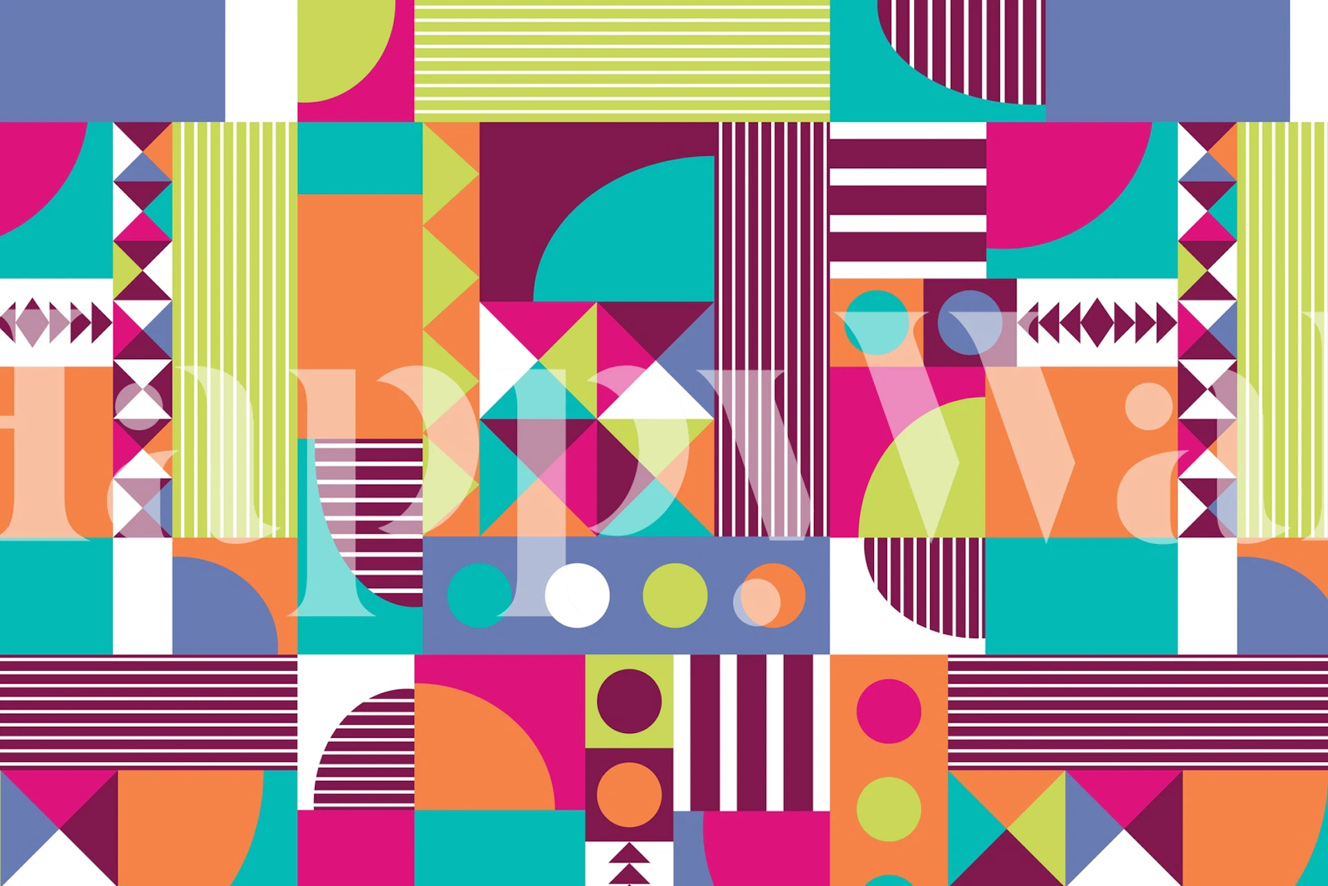 Colorful wallpaper pattern for playroom