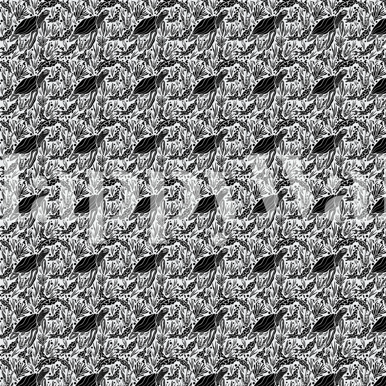 Underwater Pattern wallpaper displayed in a room