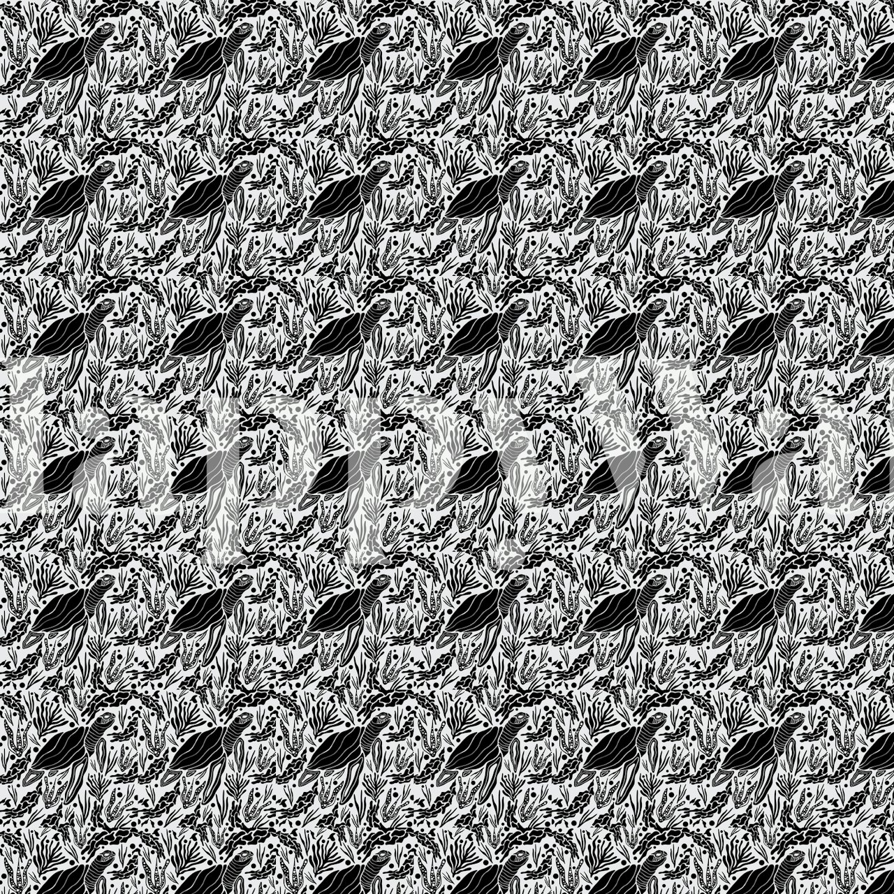 Underwater Pattern wallpaper displayed in a room