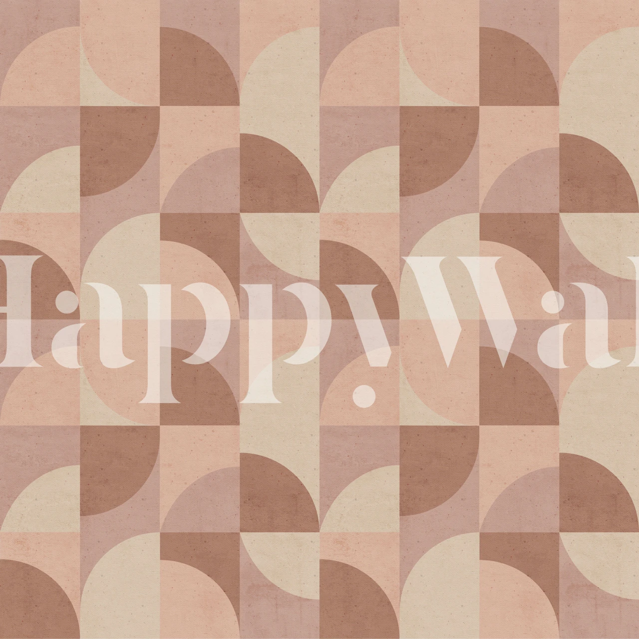 Pink and cream geometric curved pattern wallpaper
