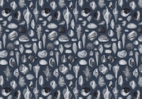 Nautilus in grey navy blue carta da parati