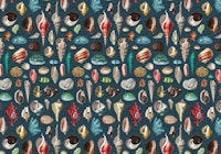 Nautilus multicolor slate blue carta da parati