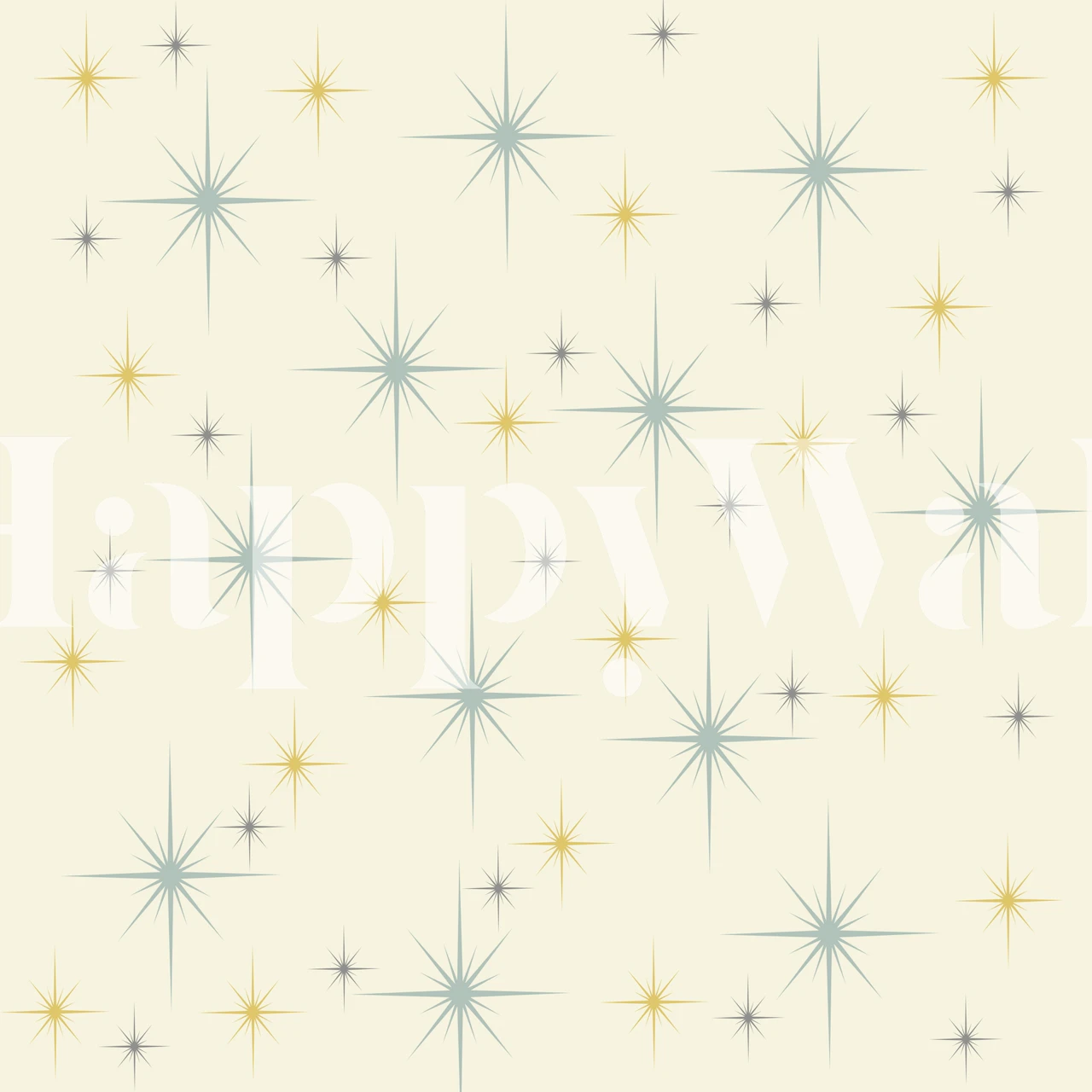 Mid Century Modern Stars Teal wall mural with stylized stars on a soft teal backdrop