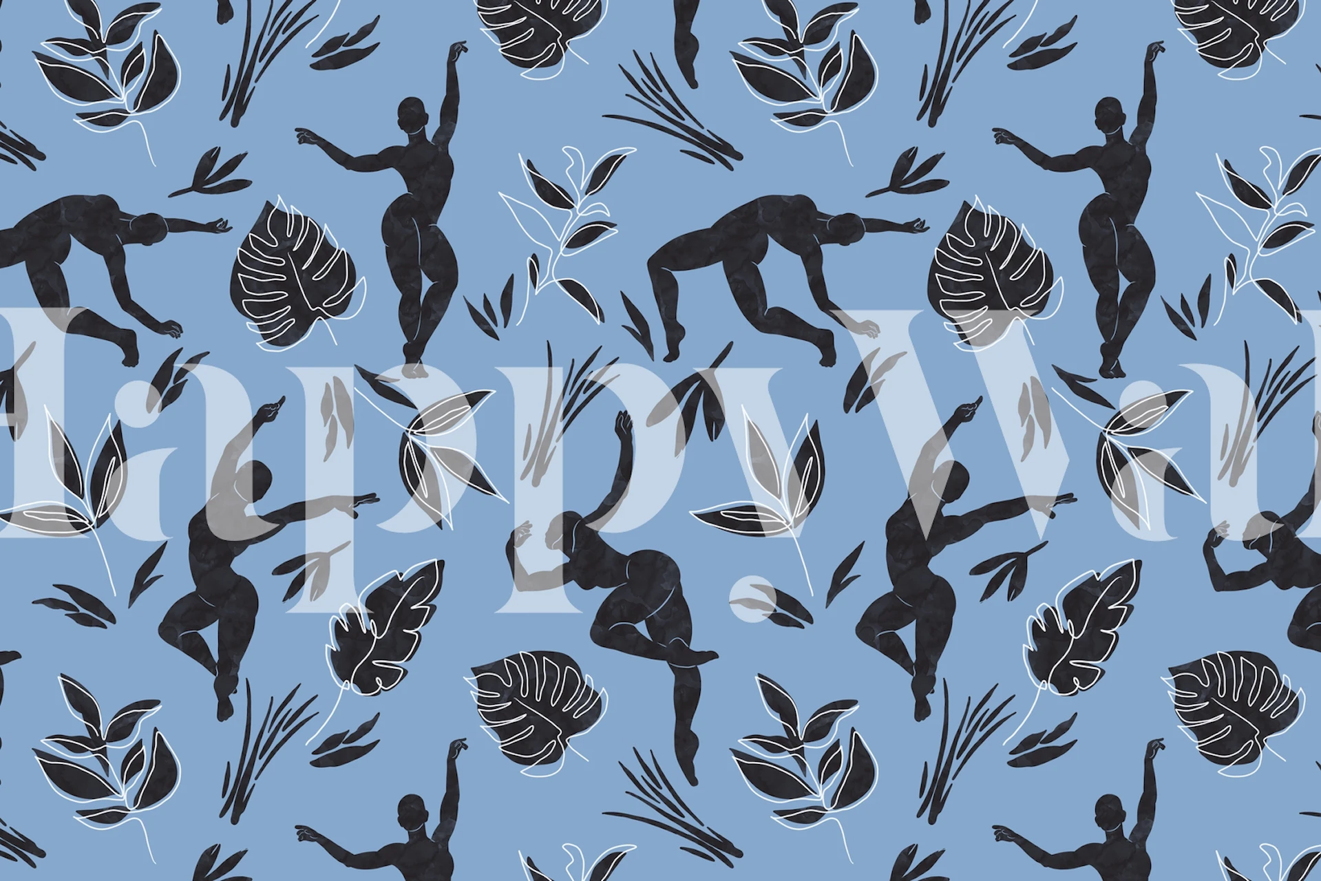 Dance woman wallpaper v stylovém pokoji