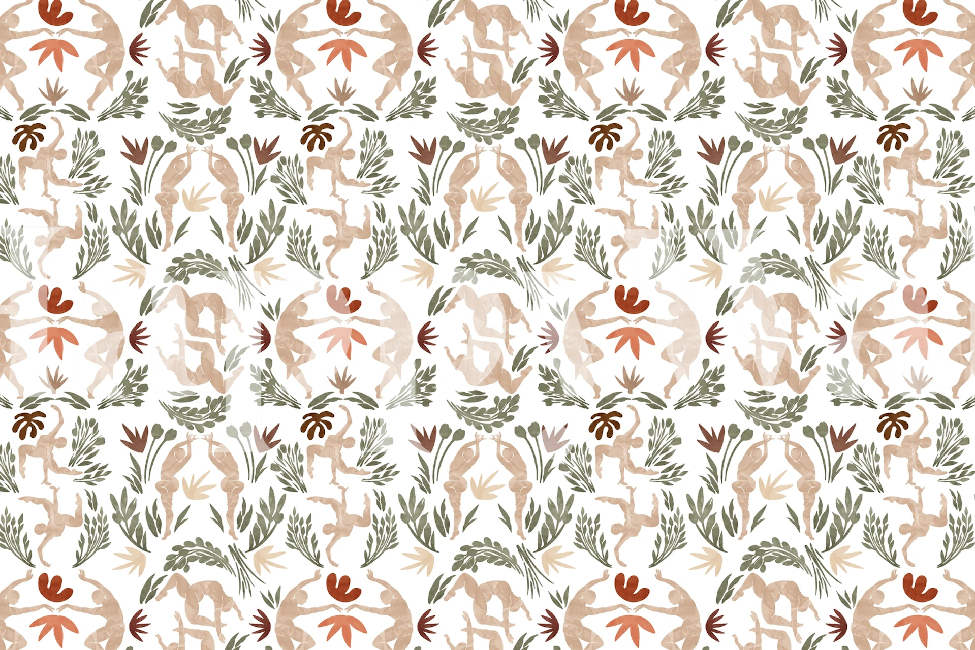 Mosaic dance women tapeta w pokoju