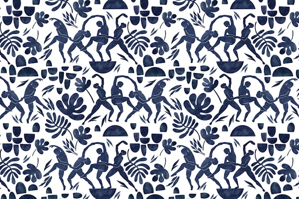 Dance women jungle silhouette