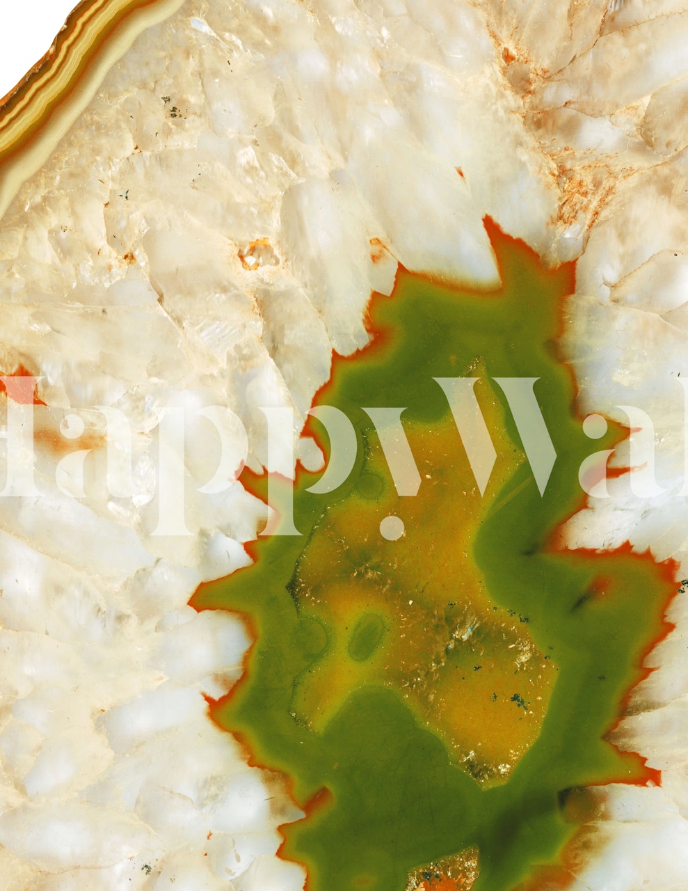 Vibrant Retro Orange Green Agate Wallpaper Design