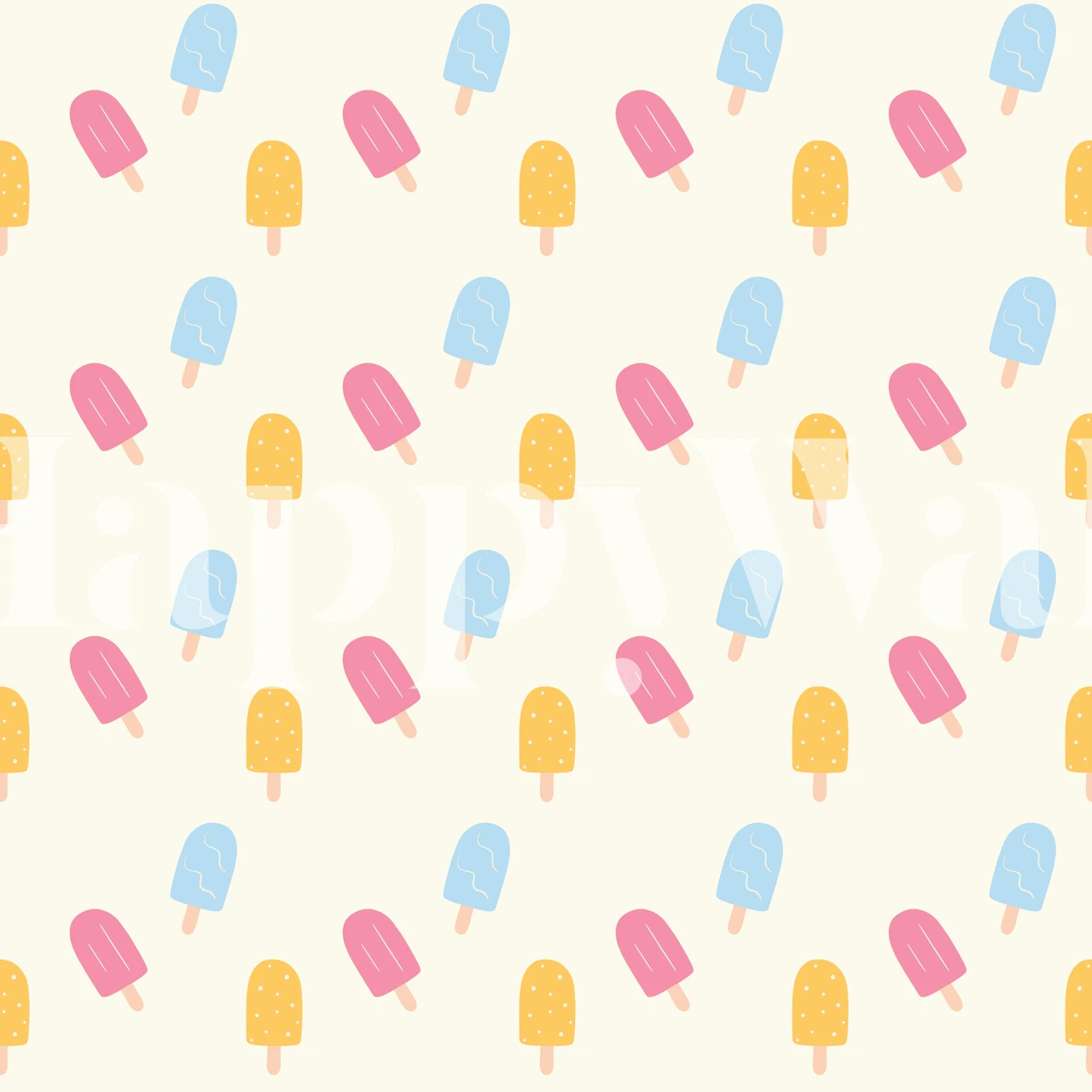 Colorful popsicle patterns on a light background wallpaper