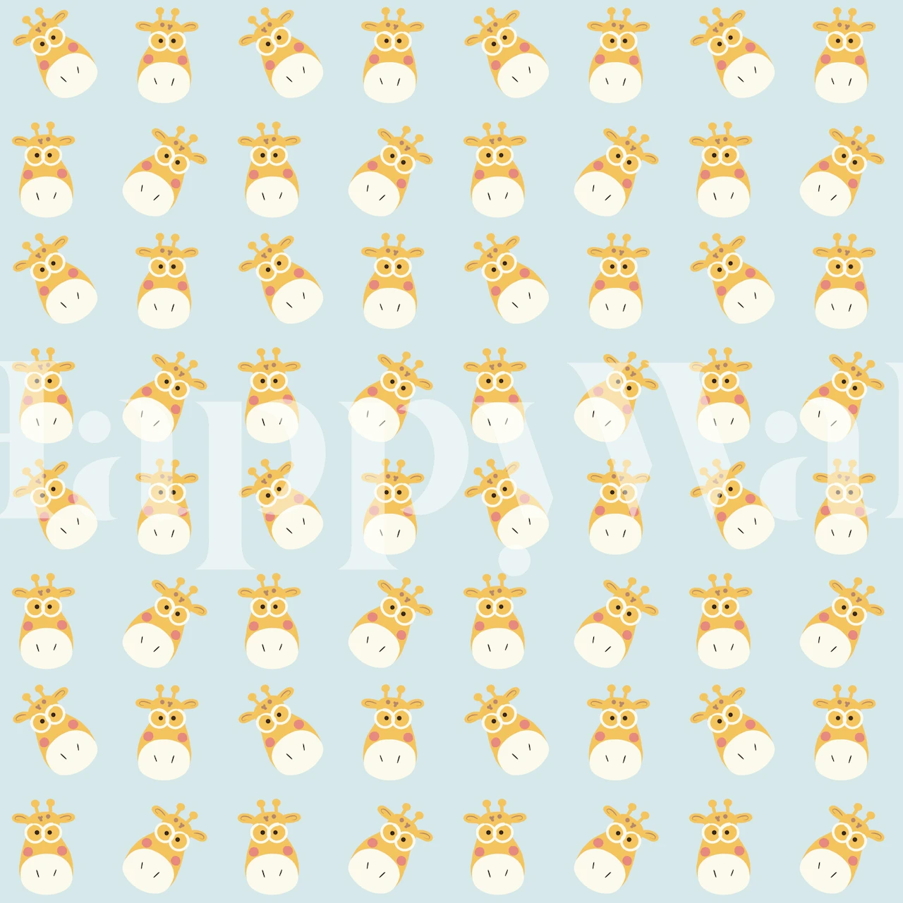 Mönster av giraffer med glasögon på pastell fondtapet