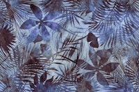 Blue Tropical Jungle Painting wallpaper