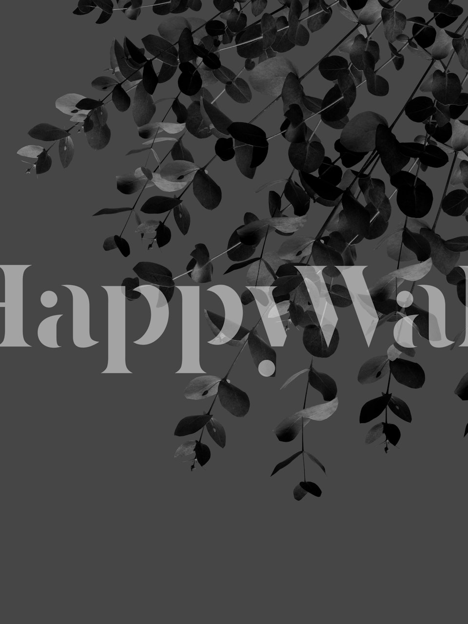 Eucalyptus Charcoal Noir 1 tapetti huoneessa