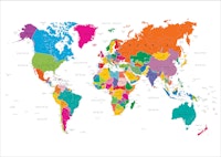 World Map in Fun Colors carta da parati