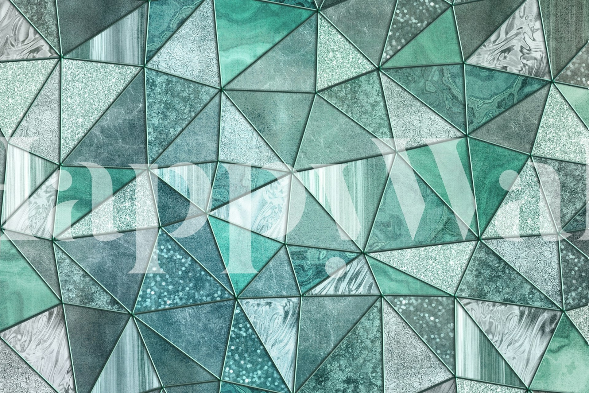 Mint Marble Stained Glass Wallpaper Happywall