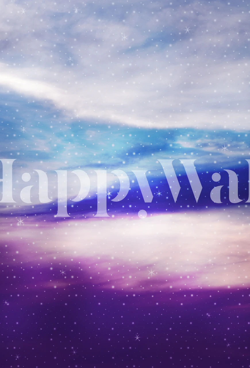 Purple and blue celestial design with stars wallpaper