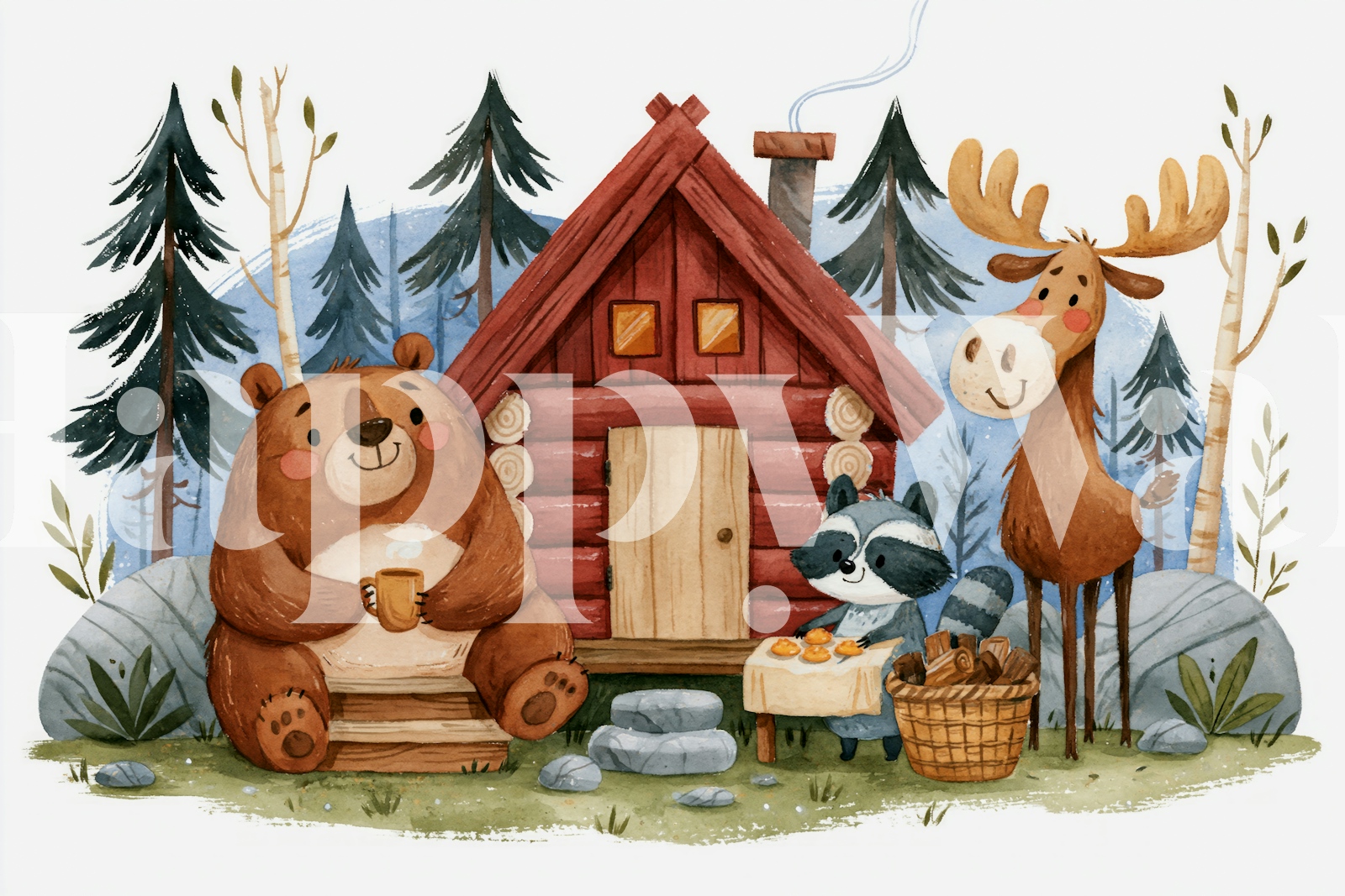 Woodland Friends Hedgehog Wallpaper - Buy Online | Happywall