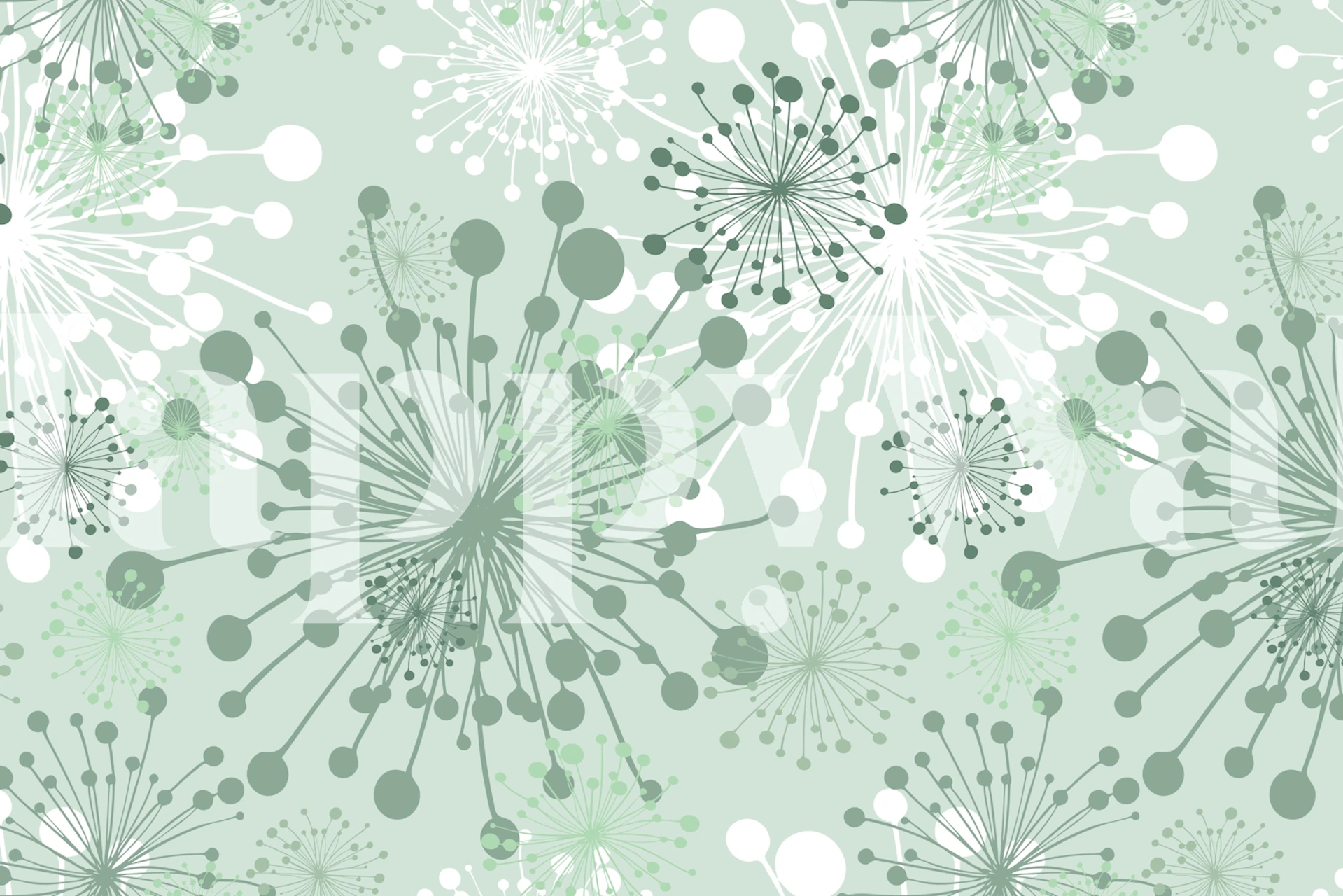 Dandelions mint sage green wallpaper design