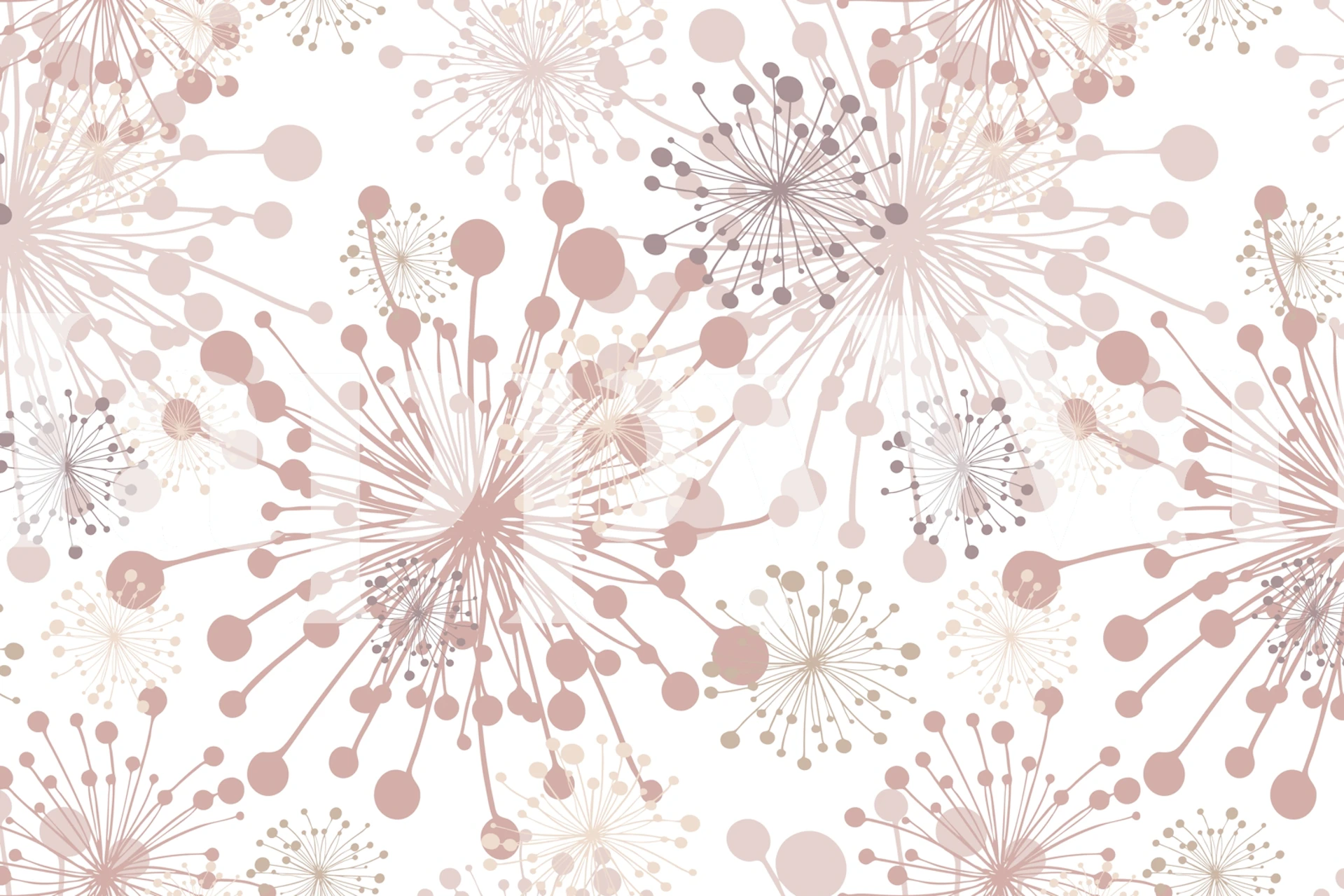 Dandelions white blush beige wallpaper in a room