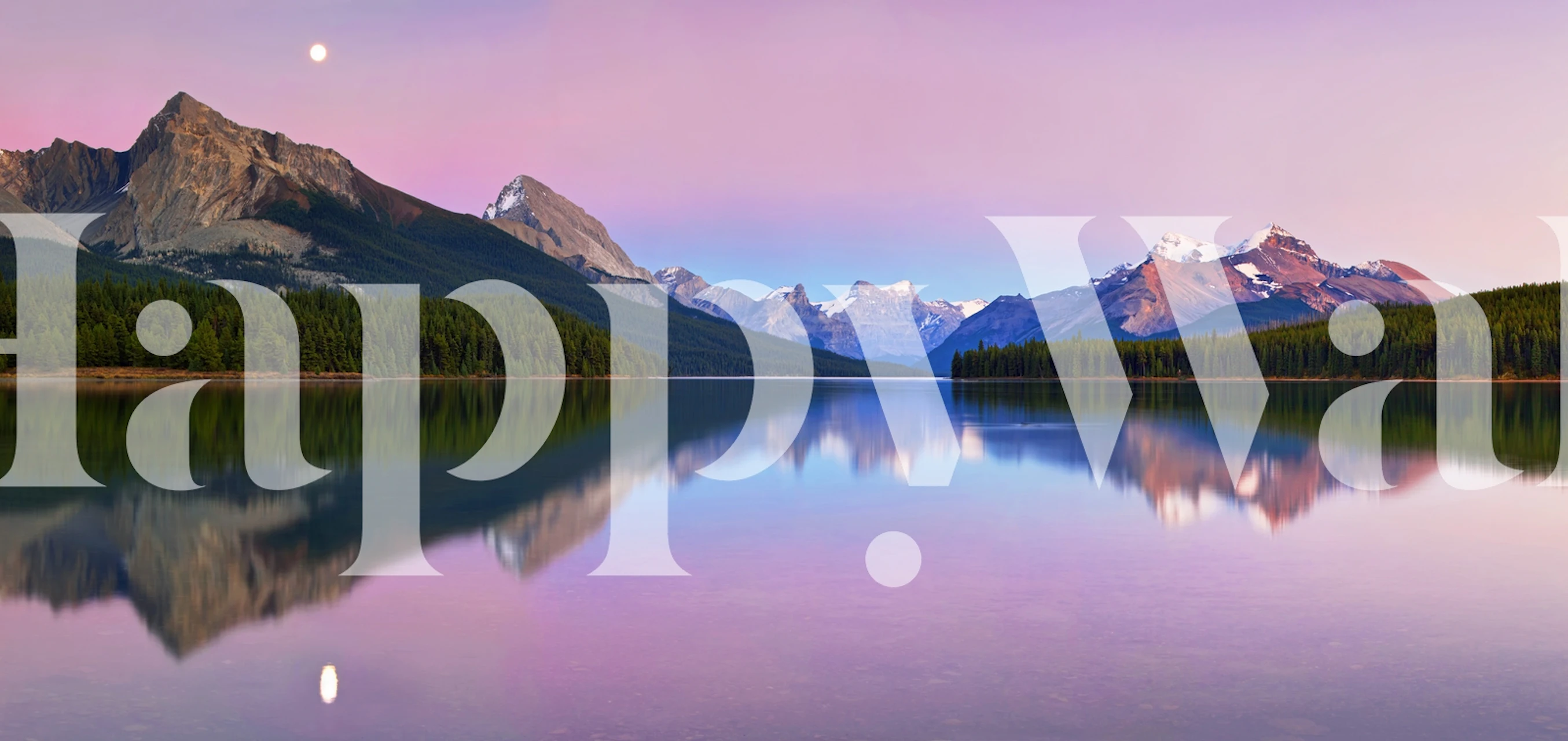 papier peint Maligne Lake dans une pièce