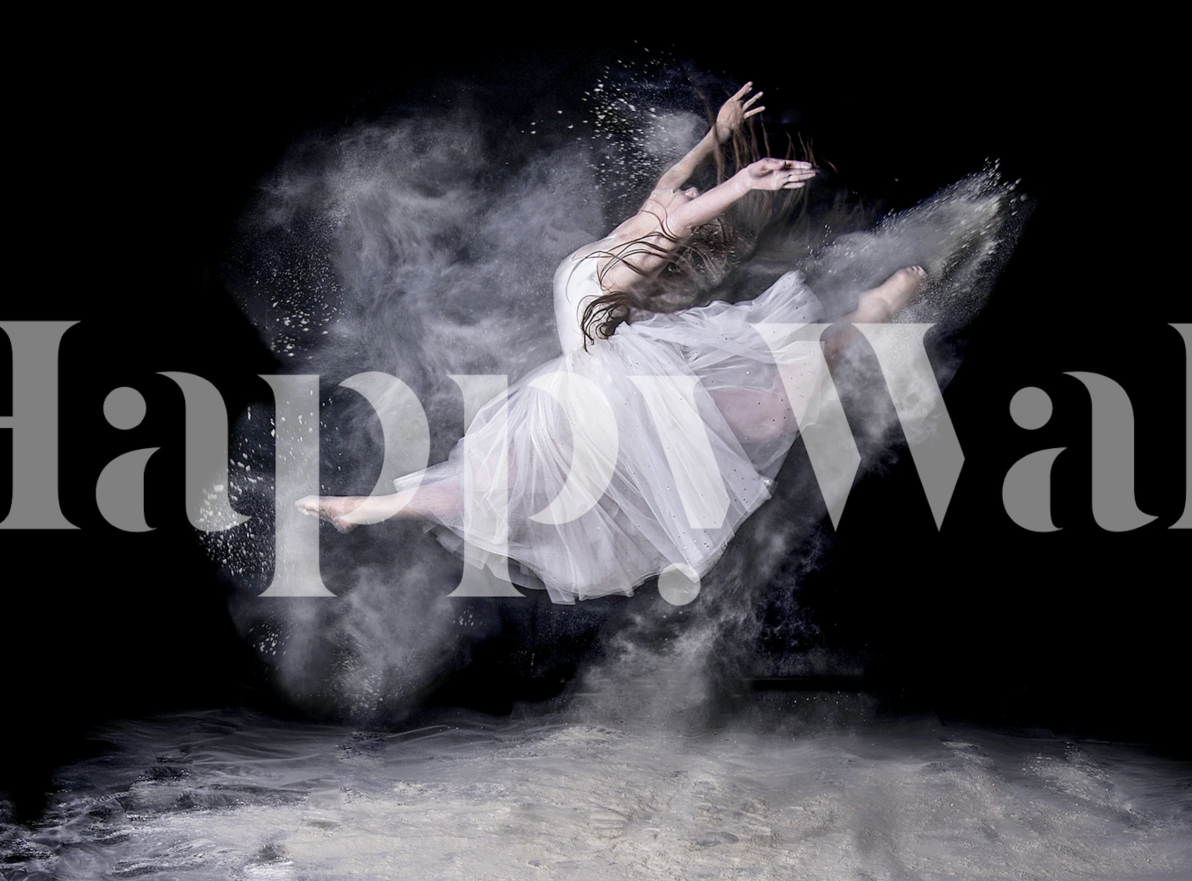 Ballet dancer in mist wall mural for interior decoration