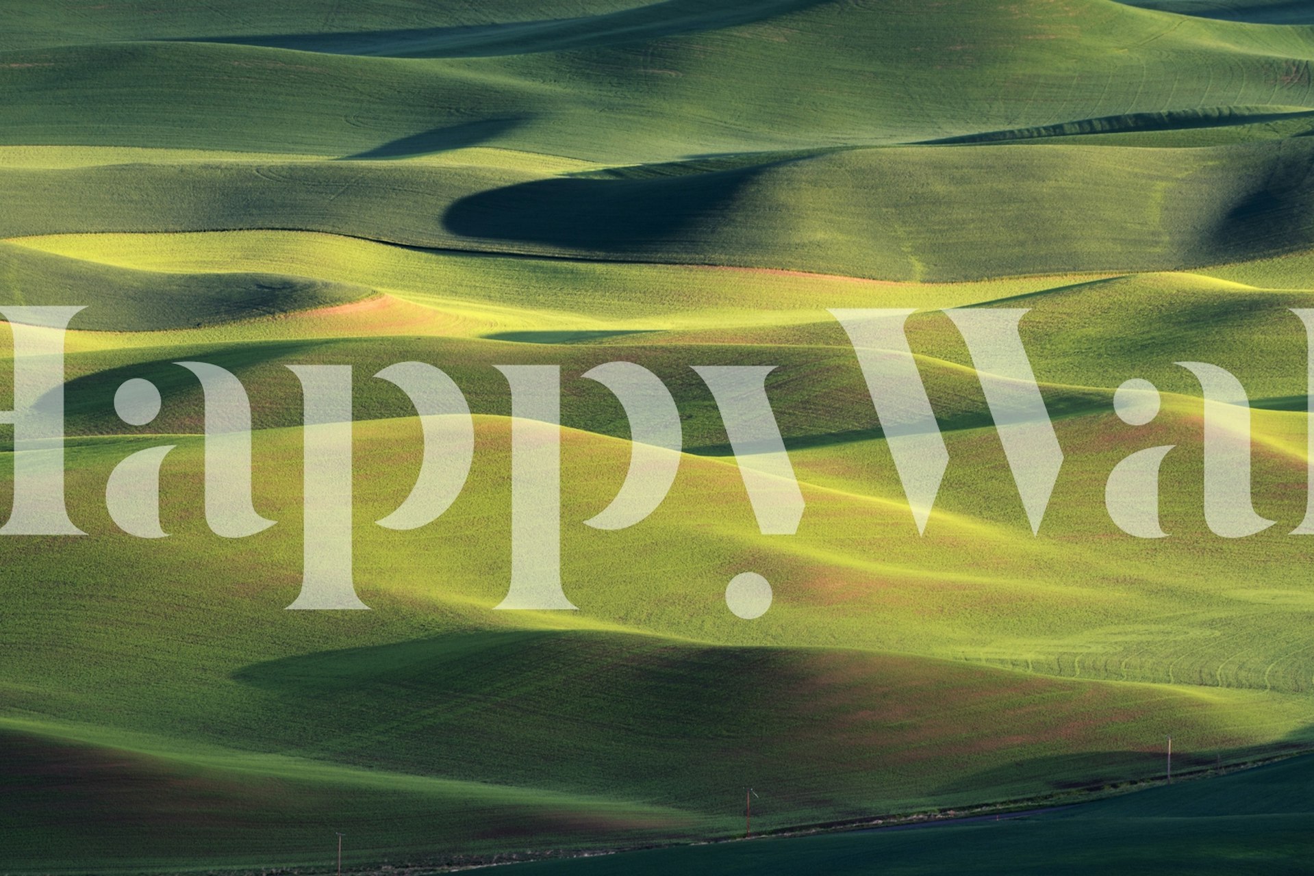 Vibrant green rolling hills wallpaper, natural landscape style