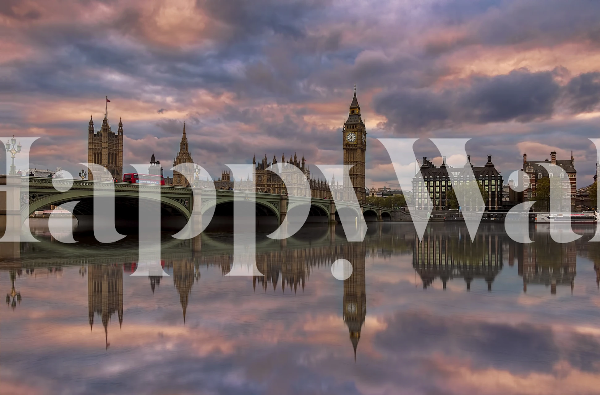 Wallpaper design featuring a sunset scene