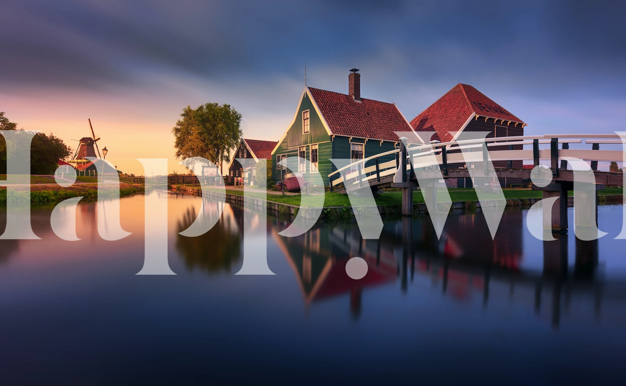 Zaanse Schans Green House tapet i et rum