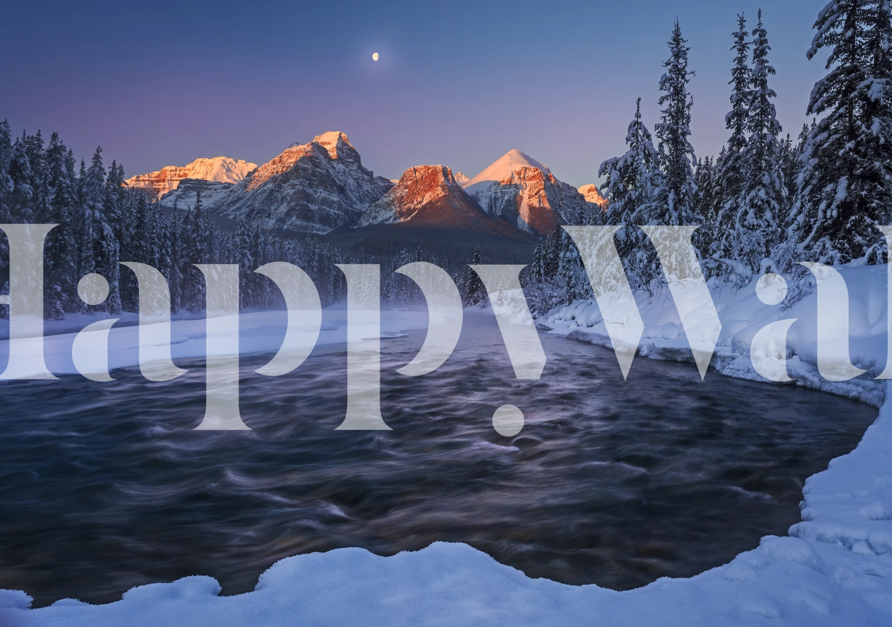 Tapeta Winter Canadian Rockies w pokoju