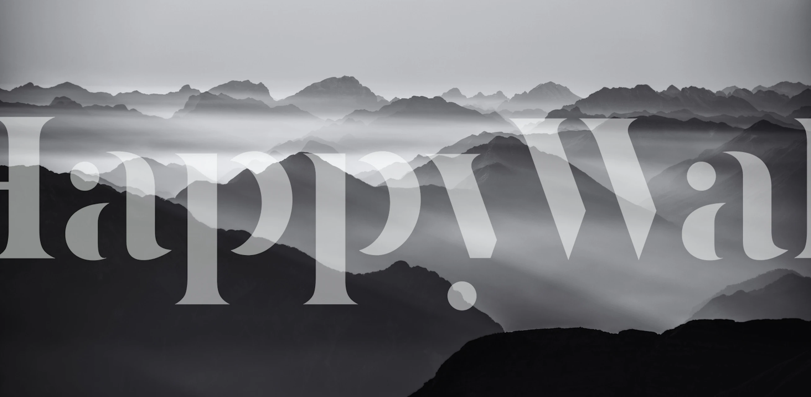 Mountain layers wallpaper in a room