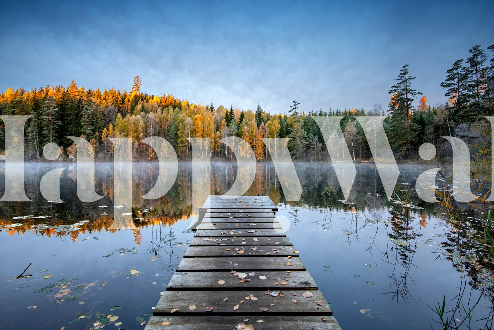 Autumn pier behang in een rustige setting