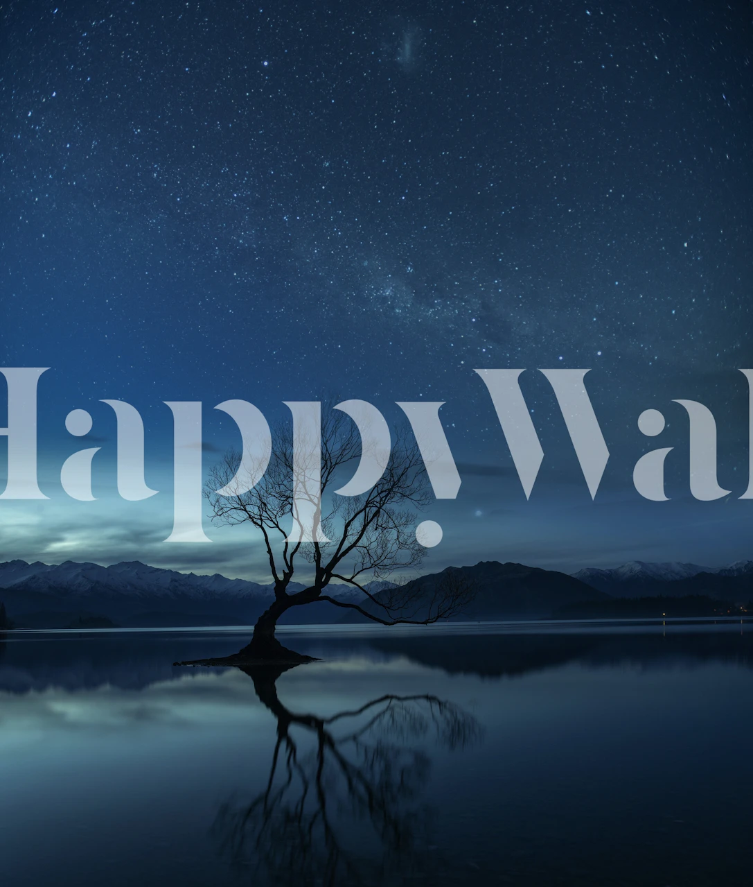 Wanaka tree wallpaper in a room