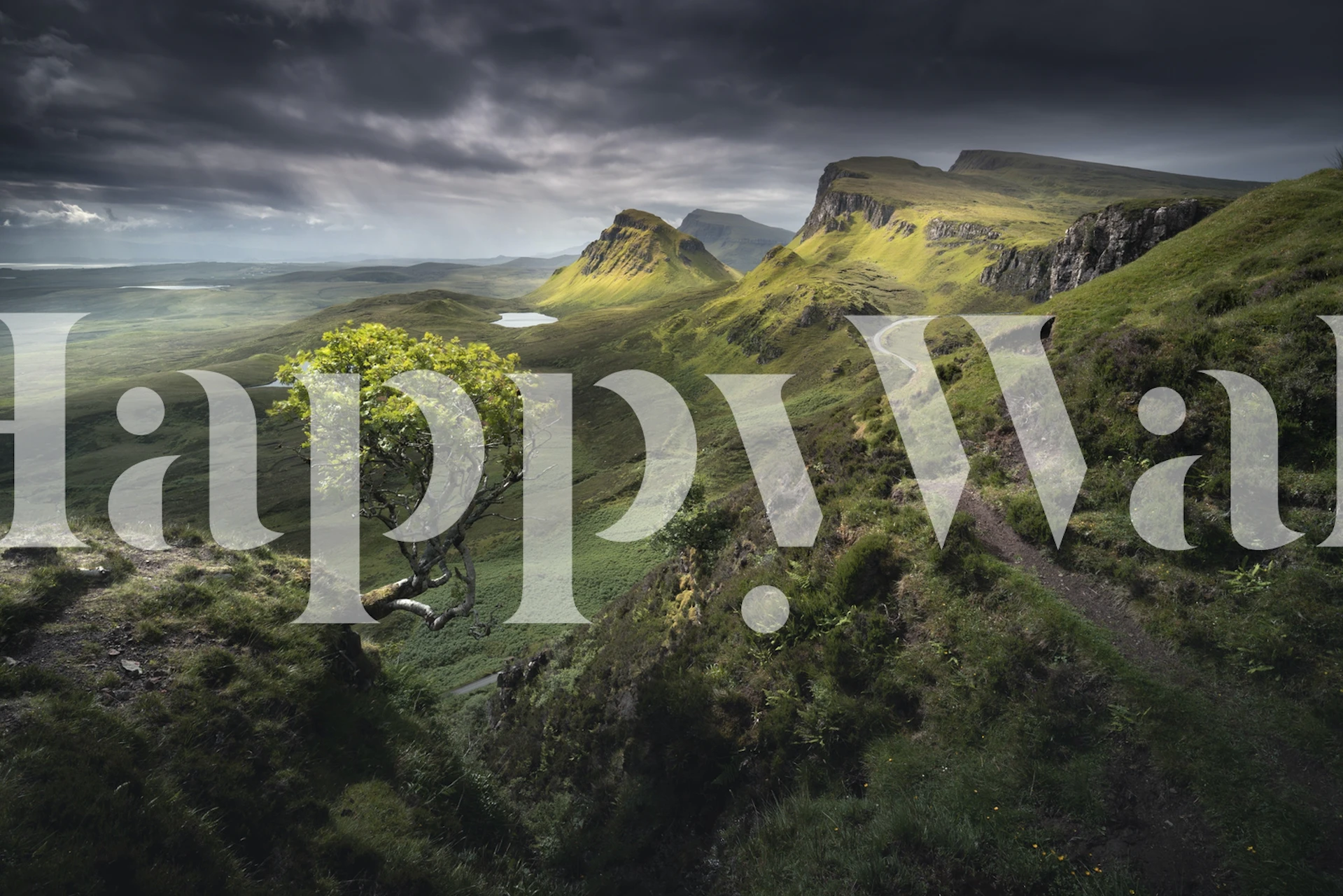 Quiraing wallpaper in a beautifully decorated room