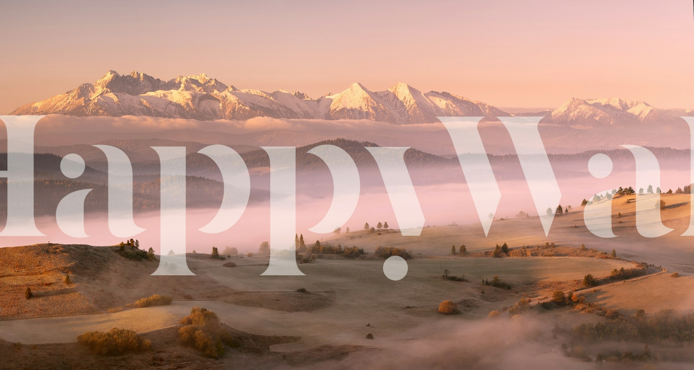 Soft mountain landscape with pastel colors wallpaper