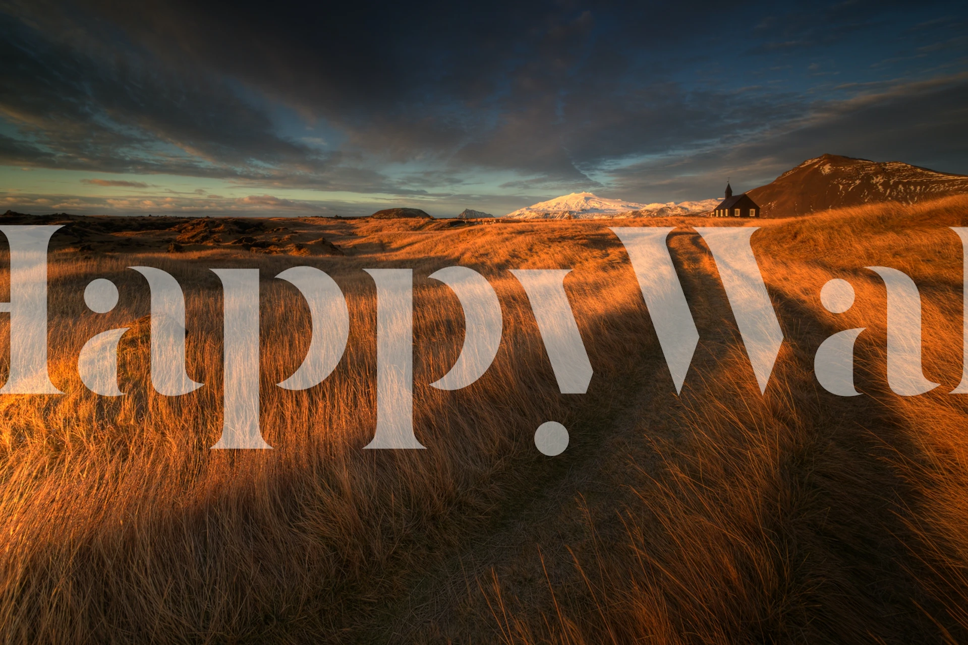 Long winding road wallpaper in a room