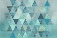 Turquoise Sparkling Triangles behang