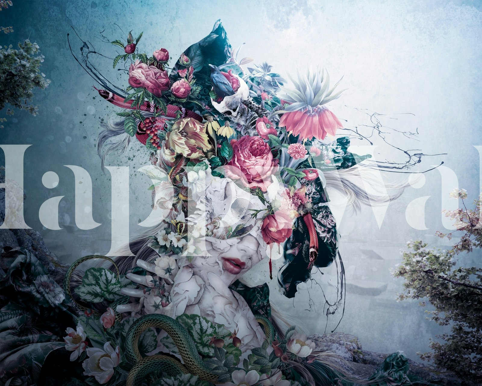 Skull Queen 020 wallpaper in a room