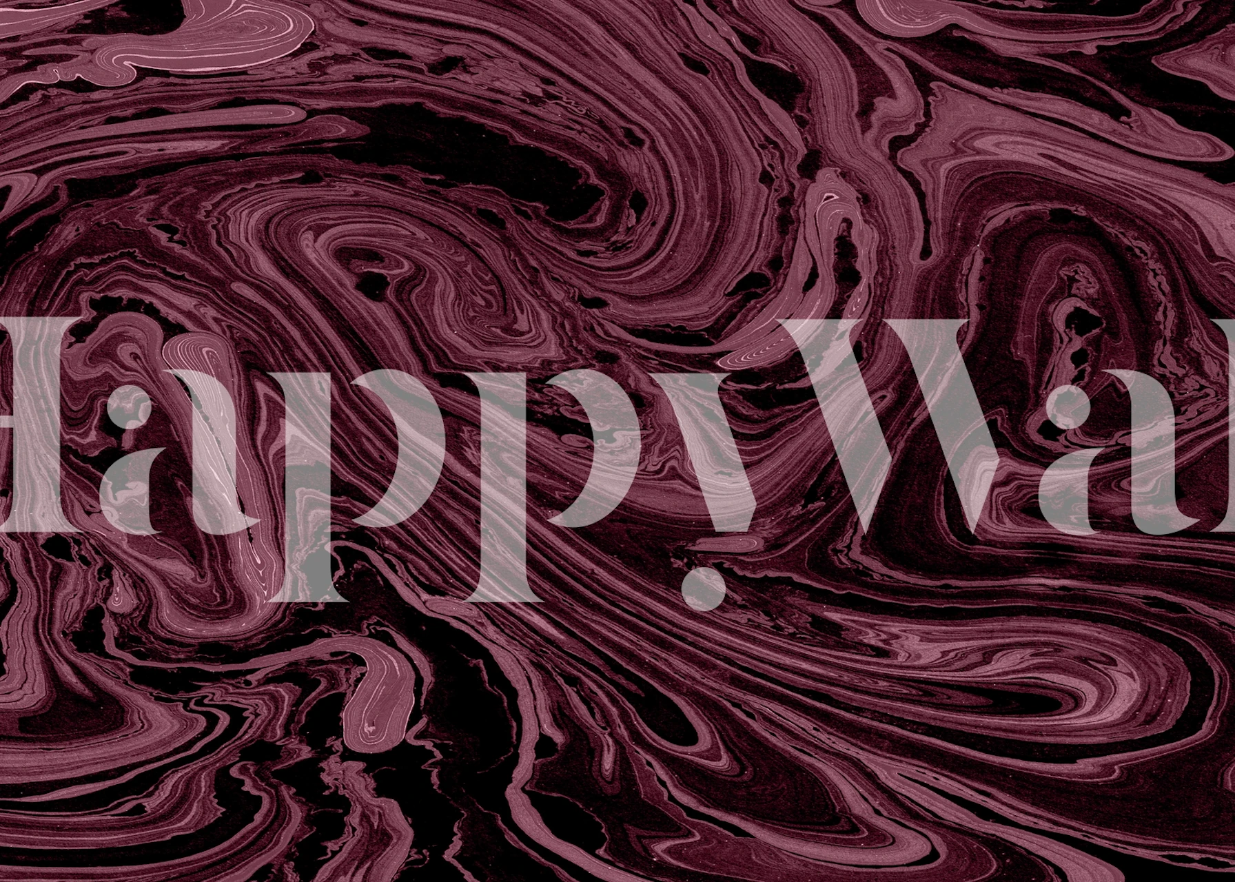 Impactful Burgundy Marble Wall Mural in situ