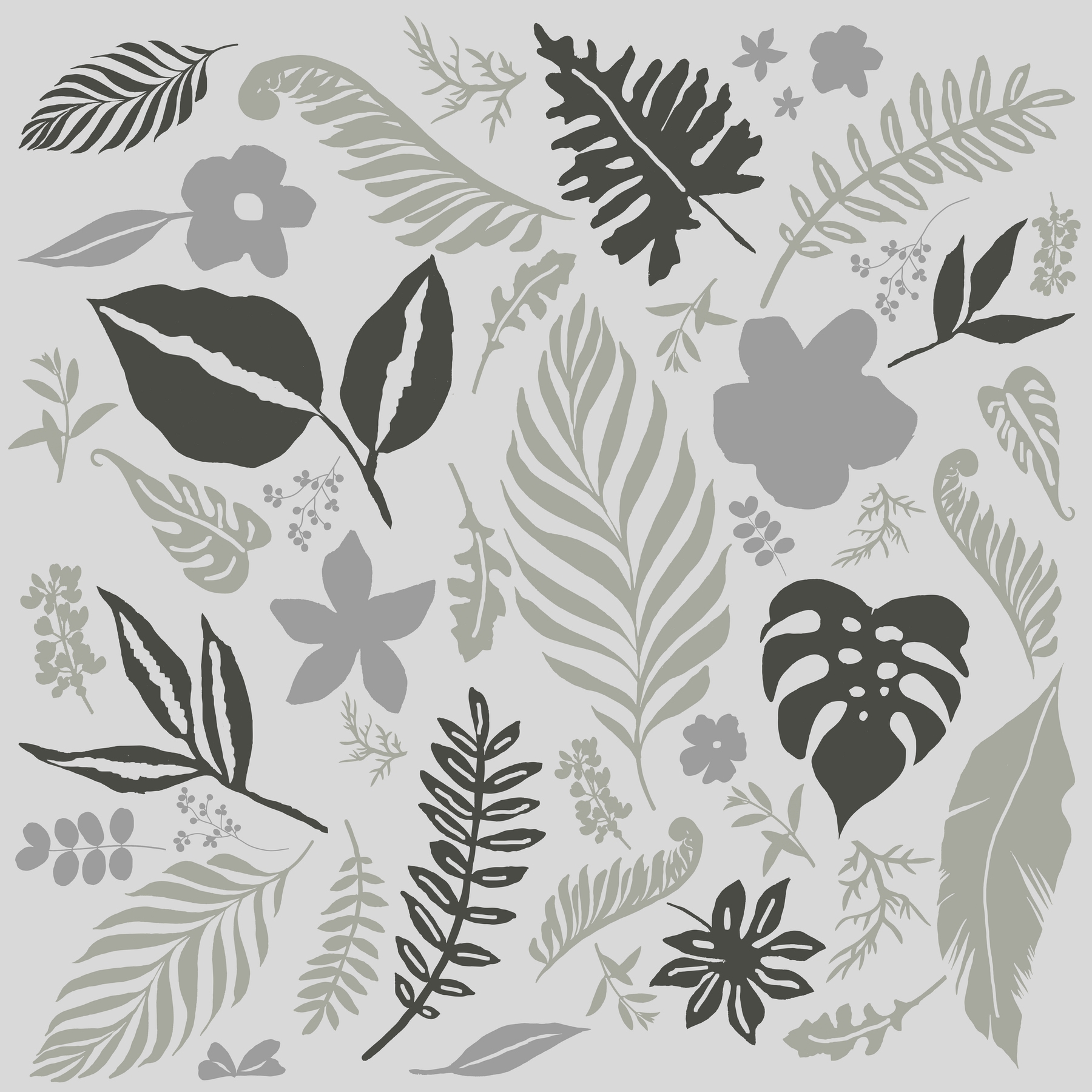 Buy Leaf Big Grey wallpaper - Free shipping