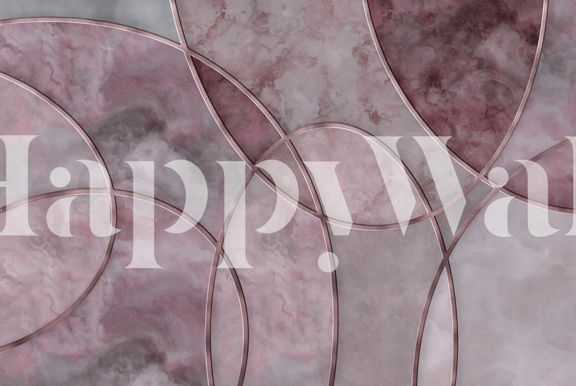 Carta da parati Blush Eclectic Marble Shapes in una stanza